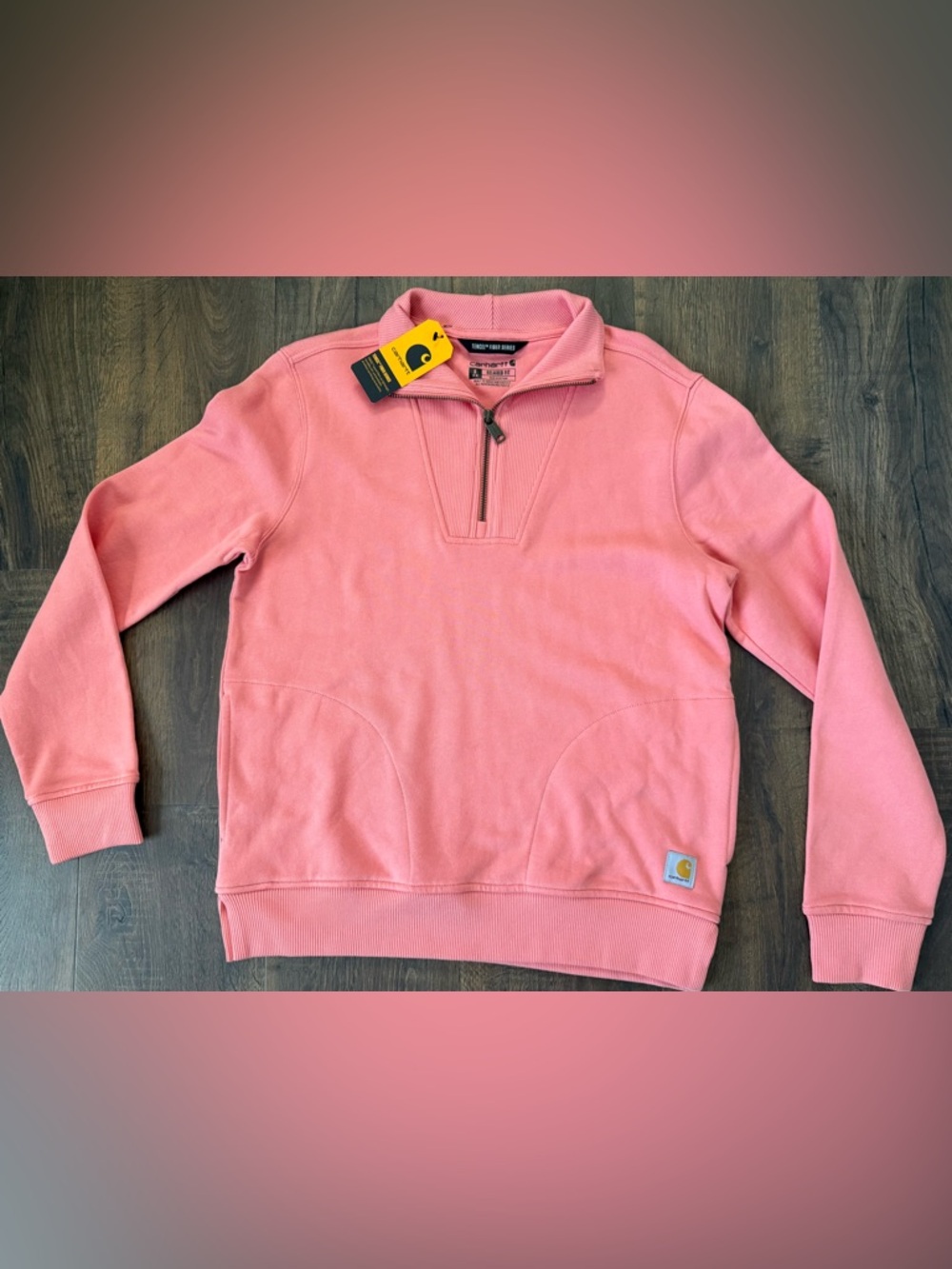 Carhartt Women's S Pink Half-Zip Sweatshirt Pullover NWT